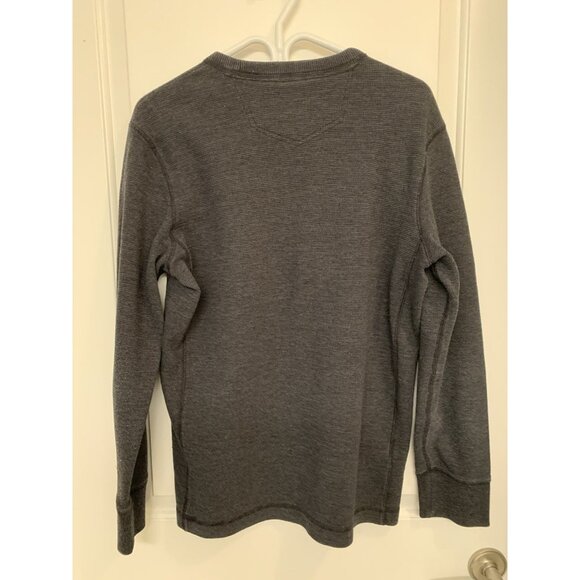 Eddie Bauer Waffle Knit Thermal Layer Long Sleeve Men’s Medium Gray Sweater - Picture 3 of 6